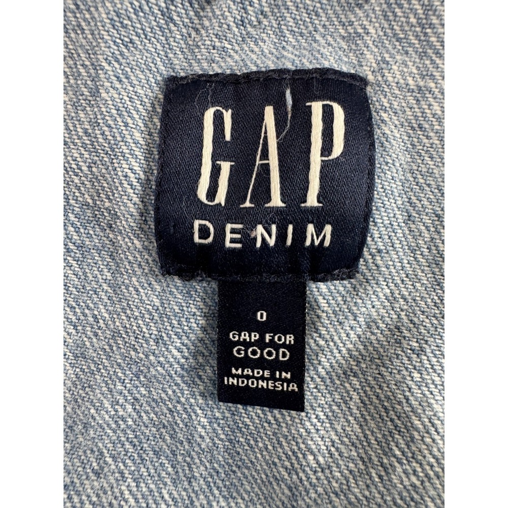 Gap Button Front Denim Tank Top Womens 0 Blue Scoop Neck Relaxed Fit Modest - Picture 5 of 9